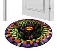 Illusion Rug | 23.62 Inch Halloween Indoor Round Non-Slip Floor Mat | Spook