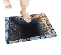Illusion Rug - Floor Illusion Carpet | Anti-Slip Doormat Hole Carpet | D Rugs Optical Illusions Anti Slip for Living Room Bathroom Kitchen Door Floor Home Christmas Halloween Bedroom