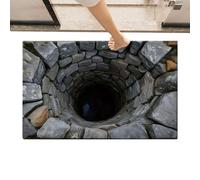 Illusion Rugs - Tappetino antiscivolo per porta | Foro per tappeto con illusione ottica 3D senza | interno soggiorno camera da letto cucina bagno ingresso porta portico zona scale