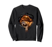 Illusione Alpina nel rifugio, Marmotta in Dolce letargo 3D Felpa