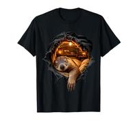 Illusione Alpina nel rifugio, Marmotta in Dolce letargo 3D Maglietta