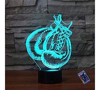 Illusione Ottica 3D Guantoni da Boxe Luce Notturna 16 Colori Mutevoli Telecomando USB Potere Toccare Cambiare Arredamento Lampada LED Lampada da Tavolo Bambini Brithday Natale Regalo
