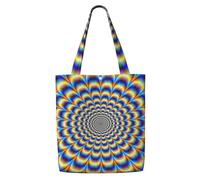 Illusione ottica a spirale Gif,Borse della spesa riutilizzabili, borse per la spesa, borsa a tracolla in tela di grande capacità