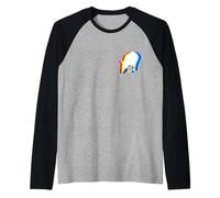 Illusione ottica Rave Party EDM Music Tapir Silhouette Maglia con Maniche Raglan