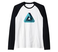 Illusione Triangolo Piramide Ottico Illusione Game Nerd Geek Maglia con Maniche Raglan