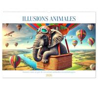 Illusions animales - Amusez-vous au gré de ces scènes animales rocambolesques (calendario murale 2026 DIN A2 orizzontale), Calvendo calendrier mensuel