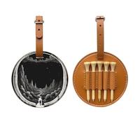 Illustration Dream Core - Borsa portaoggetti per tee da golf, con stampa marrone, per uomini, in poliuretano resistente, facile da trasportare, migliora l'esperienza di golf