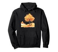 Illustrazione Acquerello Scoiattolo Autunno Felpa con Cappuccio