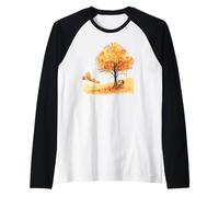 Illustrazione Acquerello Scoiattolo Autunno Maglia con Maniche Raglan
