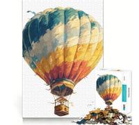 Illustrazione ad acquerello di una mongolfiera Puzzle da 1000 pezzi per adolescenti,gioco di memoria,incastro,nessun pezzo si stacca,ideale da portare in viaggio,gioco per allenare la mente