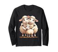 Illustrazione Animale Famiglia di Pecore Maglia a Manica