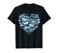 Illustrazione Animale Oceano Cuore Balena Carino Maglietta