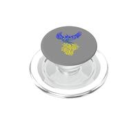 Illustrazione artistica della fenice di miscela di colore giallo blu PopSockets PopGrip per MagSafe
