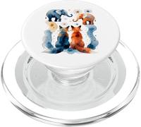 Illustrazione astratta con elefanti e volpi PopSockets PopGrip per MagSafe