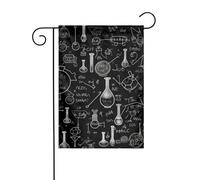 Illustrazione astratta della scienza 3D Bandiera del giardino di Pasqua Bandiere del giardino di primavera Bandiera del giardino di San Patrizio Decorazione per esterni 12 pollici x 18 pollici Vertica