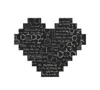 Illustrazione astratta della scienza chimica 3D stampato puzzle 10,8 x 12,8 cm, puzzle a forma di cuore impegnativo gioco per adulti, divertente decorazione decorativa da parete
