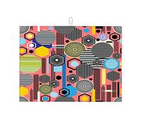 Illustrazione astratta, trama, tappetino scolapiatti in microfibra, grande, tappetino scolapiatti per il bancone della cucina, divertente, piccolo, 16 x 18 pollici