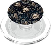 Illustrazione botanica della falena del gufo del cranio celeste mistico scuro PopSockets PopGrip per MagSafe