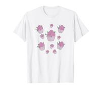 Illustrazione Carina del Deserto di Cupcake e Rose Rosa Maglietta