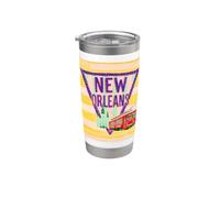illustrazione città tram pennant new orleans Bicchiere termico in acciaio inox doppia parete