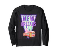 Illustrazione Città Tram Pennant New Orleans Maglia a Manica