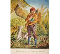 Illustrazione cromolitografica dalla vita e le avventure di Robinson Crusoe di Daniel Defoe da una versione softback pubblicata circa 1860S stampa poster (12 x 17)
