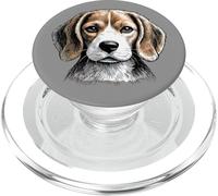 Illustrazione d'arte del volto del cane Beagle per gli PopSockets PopGrip per MagSafe