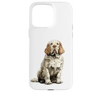Illustrazione del cane Clumber Spaniel Custodia per iPhone 15 Pro Max