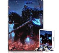 Illustrazione del cavaliere oscuro a cavallo, puzzle da 1000 pezzi per adulti, gioco creativo di risoluzione dei problemi, idea regalo memorabile e sentita, dimensioni 38x26cm