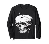 Illustrazione del Cranio Bianco e Nero con Il Vettore di Ferro di Tamping Maglia a Manica