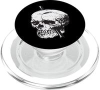 Illustrazione del cranio bianco e nero con il vettore di ferro di Tamping PopSockets PopGrip per MagSafe