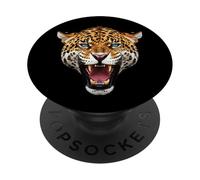 Illustrazione del gatto selvatico con testa di leopardo PopSockets PopGrip Adesivo