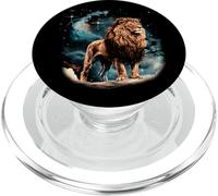 Illustrazione del Leone Maestoso in Arte Cosmica PopSockets PopGrip per MagSafe