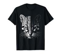 Illustrazione del Motivo della Stampa Animale del Volto di Ocelot Maglietta