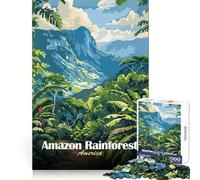 Illustrazione del paesaggio della foresta pluviale amazzonica - Puzzle per ragazzi da 1000 pezzi - Stimola la memoria - Facile da srotolare - Perfetto come regalo per le vacanze (50x75cm)