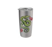 Illustrazione del serpente che colpisce il tatuaggio del serpente che sibila verde Bicchiere termico in acciaio inox doppia parete