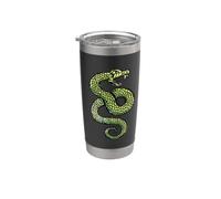 Illustrazione del serpente che colpisce il tatuaggio del serpente che sibila verde Bicchiere termico in acciaio inox doppia parete