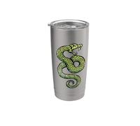Illustrazione del serpente che colpisce il tatuaggio del serpente che sibila verde Bicchiere termico in acciaio inox doppia parete