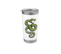 Illustrazione del serpente che colpisce il tatuaggio del serpente che sibila verde Bicchiere termico in acciaio inox doppia parete