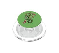 Illustrazione del serpente che colpisce il tatuaggio del serpente che sibila verde PopSockets PopGrip per MagSafe