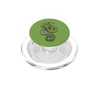 Illustrazione del serpente che colpisce il tatuaggio del serpente che sibila verde PopSockets PopGrip per MagSafe