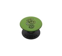 Illustrazione del serpente che colpisce il tatuaggio del serpente che sibila verde PopSockets PopGrip Adesivo