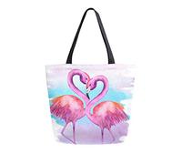Illustrazione dell' di due fenicotteri Canvas Tote Bag Tote shopping viaggio riutilizzabili