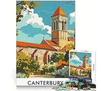 Illustrazione della Cattedrale di Canterbury Puzzle per ragazzi da 1000 pezzi Stimola la memoria, rilassa la mente, divertente Taglio di qualità (38x52cm)
