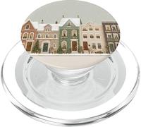 Illustrazione della città di Natale innevata - Tema del villaggio di Natale PopSockets PopGrip per MagSafe