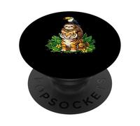 Illustrazione della fauna selvatica della pila di animali della giung PopSockets PopGrip Adesivo