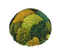 Illustrazione della foresta pluviale tropicale Grande cuffia da doccia a doppio strato impedisce ai capelli di aggrovigliarsi durante la doccia e la cura della pelle.