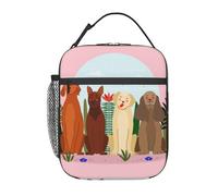 Illustrazione della Giornata Nazionale del Cane - Borsa termica riutilizzabile per il pranzo - Piccola borsa frigo a prova di perdite, carina e capiente, ideale per uomini e donne al lavoro, picnic