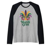Illustrazione della Maschera di Mardi Gras Masquerade Maglia con Maniche Raglan
