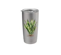 Illustrazione della pianta del serpente Dracaena trifasciata Bicchiere termico in acciaio inox doppia parete